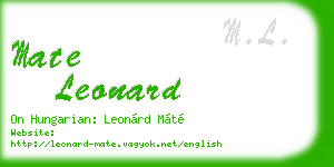 mate leonard business card